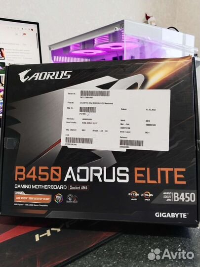 Материнская плата AM4 B450 aorus elite