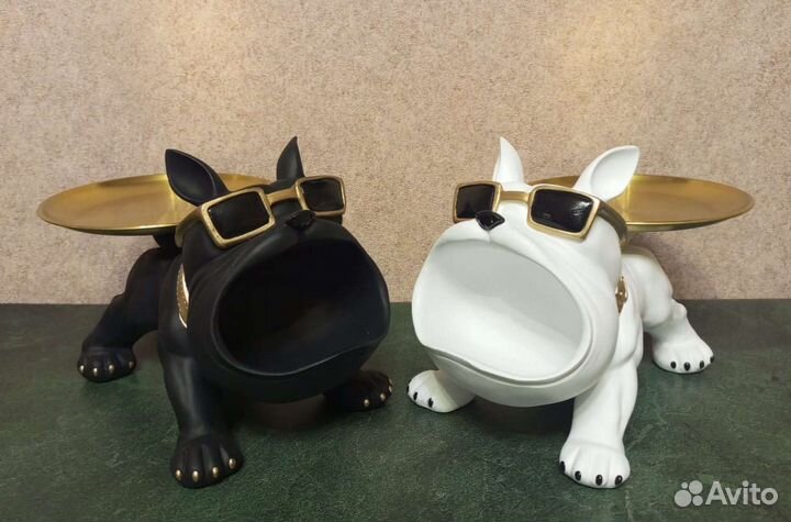 Конфетница ключница статуэтка бульдог кот