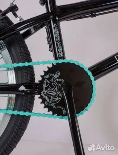 Велосипед BMX TechTeam Fox 20 черный-бирюзовый