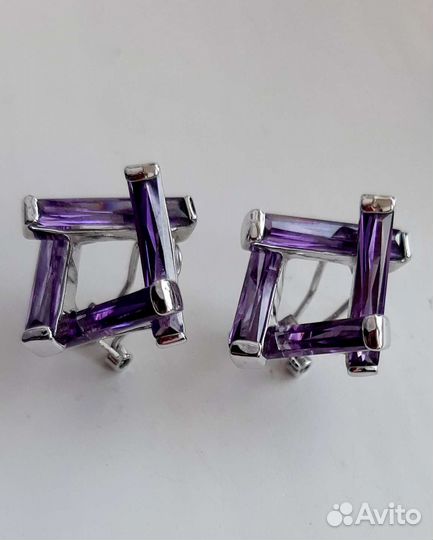 Серьги с аметистом