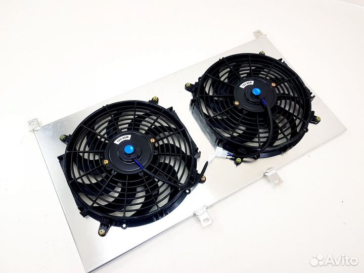 Диффузор алюминиевый для радиатора - Toyota Altezza gita - 2JZ-GE AT (с вентиляторами)