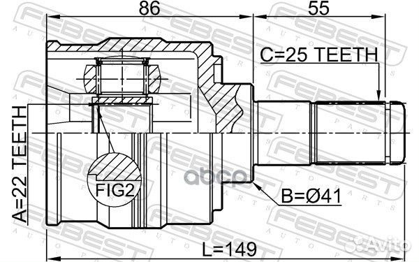 ШРУС внутренний перед лев 1211SOL2WD Febest