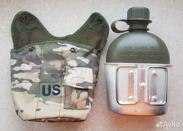 Фляга армейская США + кружка-котелок + чехол
