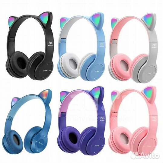 Беспроводные наушники кошачьи ушки