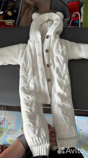 Вязаный кобинезон утепленный 55-64