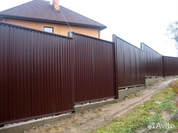 Забор из профнастиал, Откатные ворота
