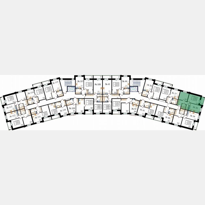 2-к. квартира, 51,5 м², 5/8 эт.