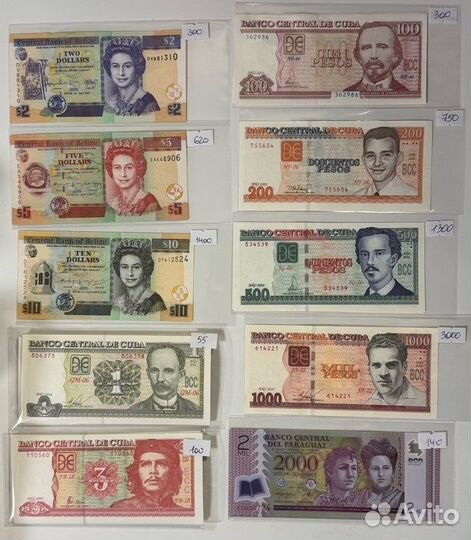 Банкноты Южной и Северной Америки, Карибы, Океании