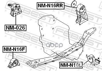 Опора двигателя nissan primera 01-07/almera