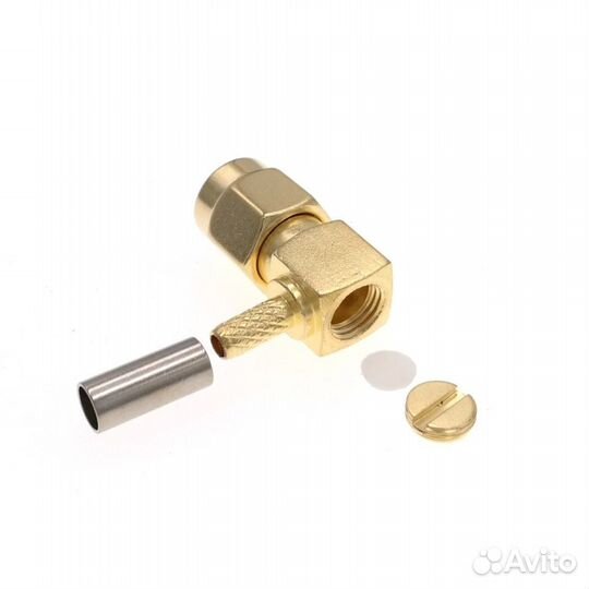 Вч-разъём SMA(male) угловой обжимной под каб RG316