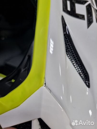 Мотошлем Acerbis steel carbon White/Yellow, XL