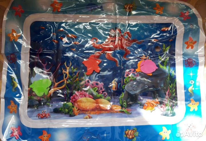 Развивающий коврик водяной, ванночка с горкой