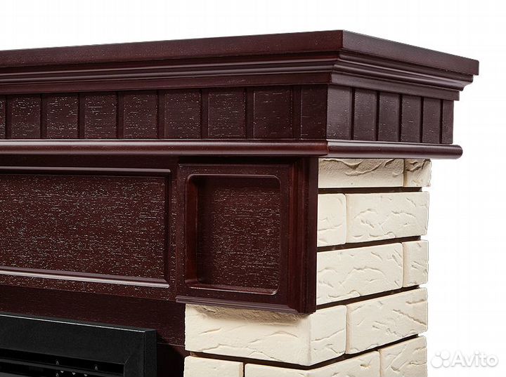 Электрокамин с широким очагом 2D Electrolux EFP/P-3320RLS с порталом Firelight Bricks 30 кирпич беже