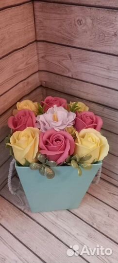 Букет из мыльных роз