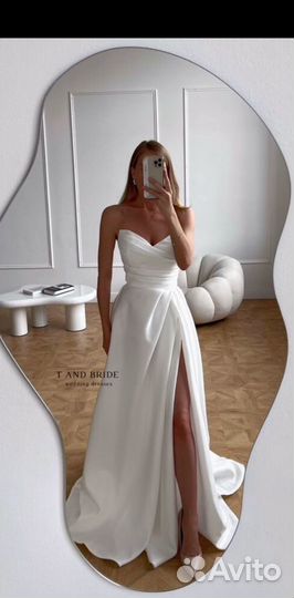 Свадебное платье 44 46 бу