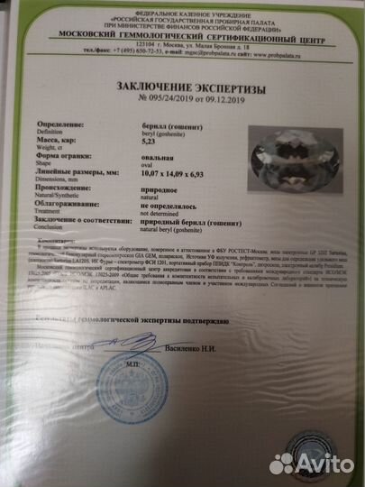 Бериллы бесцветные