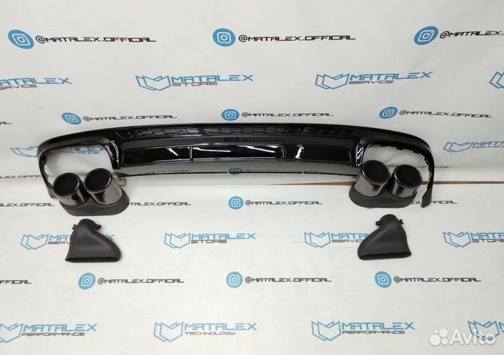 Диффузор с насадками Audi A6 C8 style S6