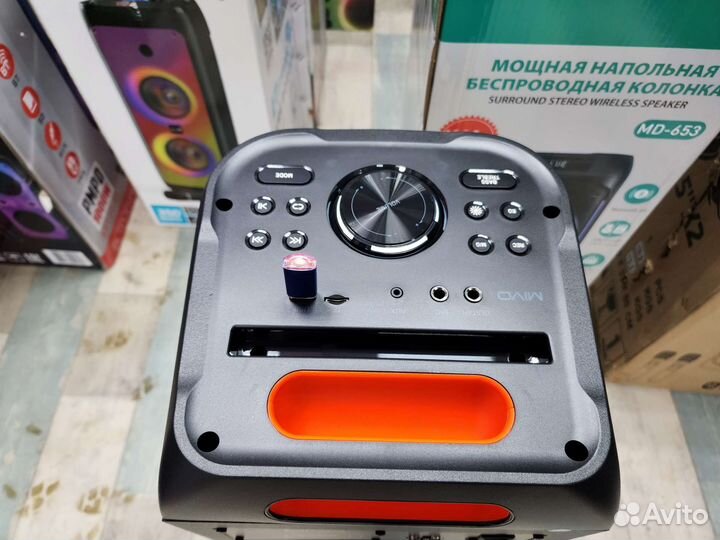 Колонка портативная 120 Ватт Mivo 653 микрофон 2шт