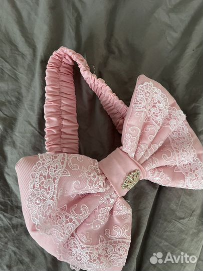 Бант на выписку из роддома, розовый