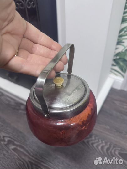 Сахарница цветное стекло СССР