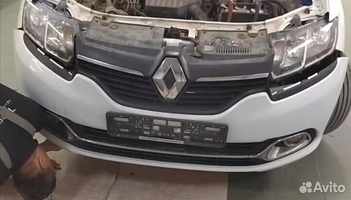 Бампер передний renault logan 2 белый (код 369)