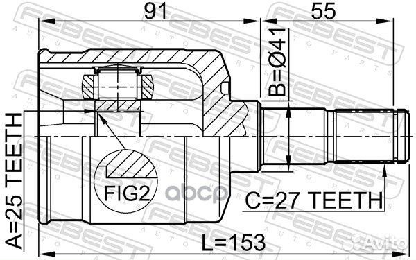 Шрус внутренний 25X41X27 1211efmt Febest