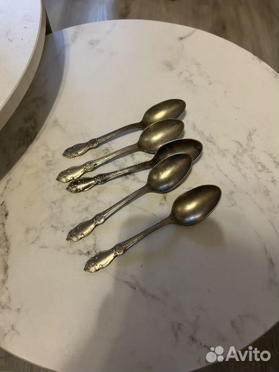 Набор чайных ложек мельхиор СССР(5шт)