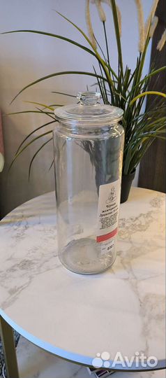 Высокие Стеклянные банки IKEA для хранения сыпучих