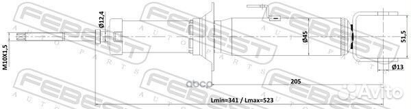 Амортизатор задний GAS.twin tube 20110003R Febest