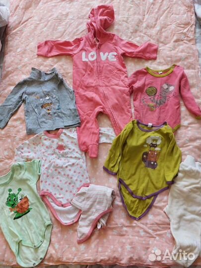 Большой пакет одежды для девочки 6-9месяцев