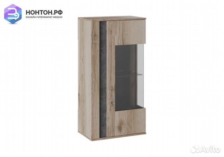 Витрина навесная Брайтон камень / дуб делано