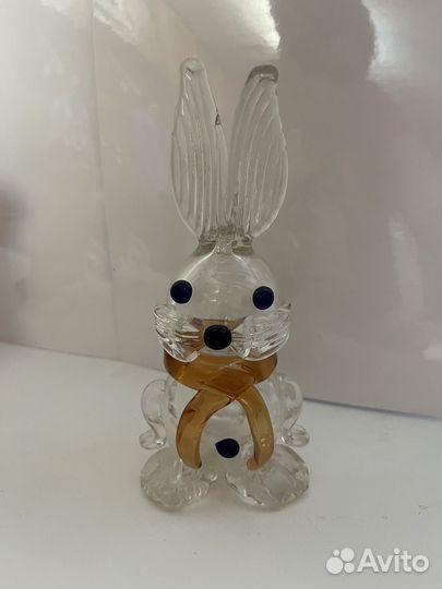 Собака и заяц, цветное стекло, СССР