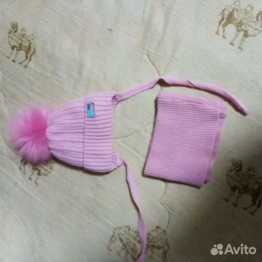 Комплект шапка и снуд для девочки