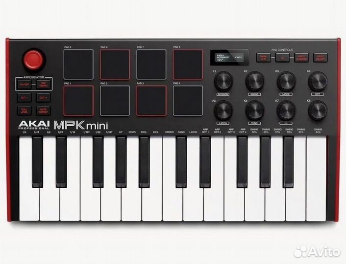Миди клавиатура (синтезатор) akai mini