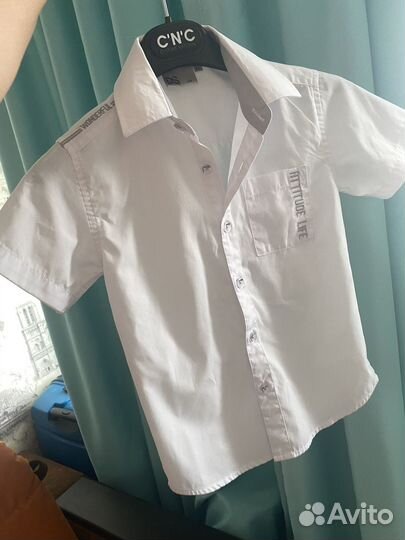 Рубашка белая с коротким рукавом школьная