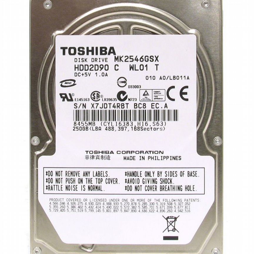 [MK2546GSX] Жесткий Диск Toshiba 250gb Sata2.5" Mk2546gsx