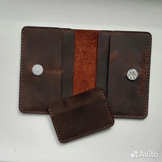 Обложка для документов + картхолдер из кожи