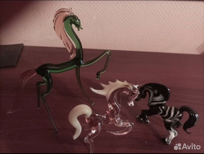 Фигурки из цветного стекла СССР