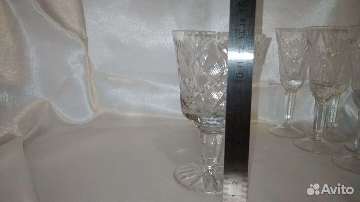 Хрусталь:графин, фужеры, рюмки