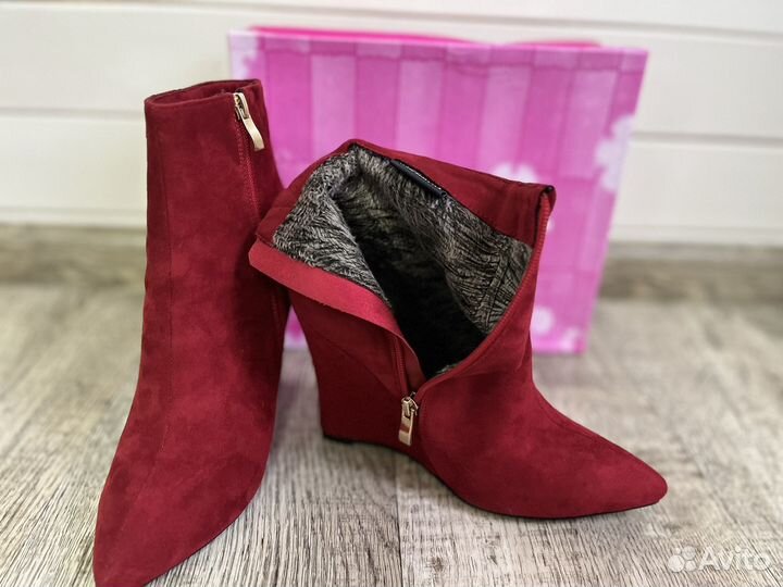 Новые демисезонные женские ботильоны из замши 38