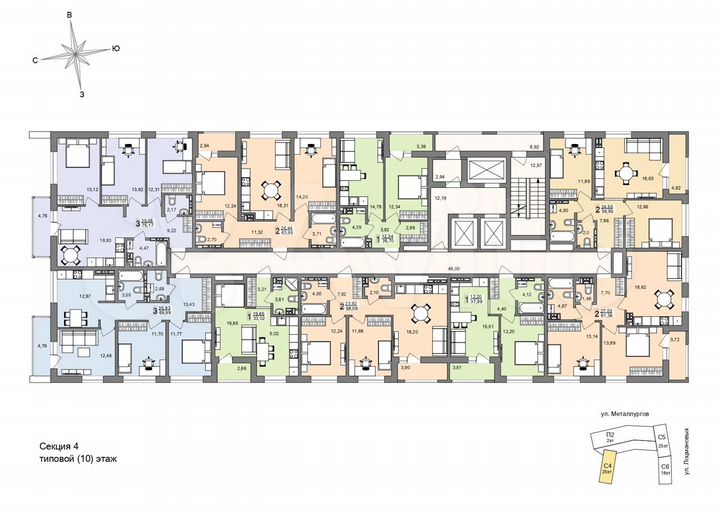 2-к. квартира, 58,1 м², 18/26 эт.