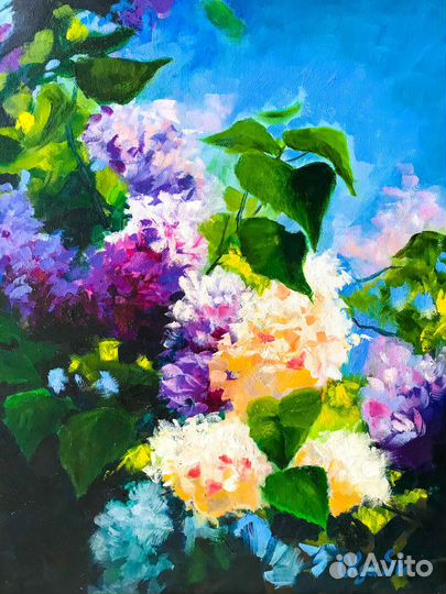 Картина маслом Сирень