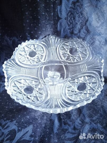 Антикварная фруктовница, хрусталь