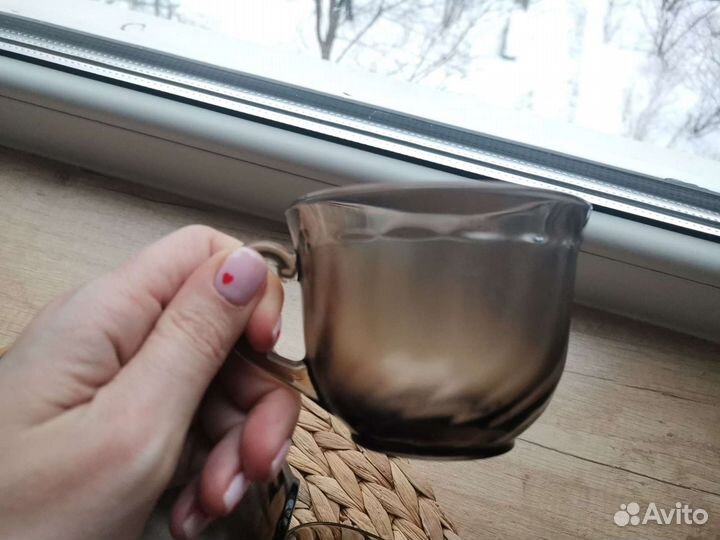 Чайный набор (чёрное стекло)