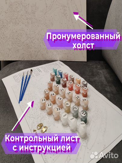 Картины по номерам на холсте 40х50 см/Раскраска