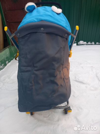 Детские зимние санки коляска