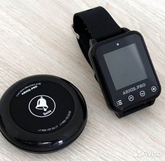 Кнопка вызова официанта с часами-пейджер Элит