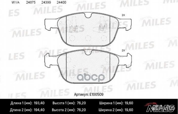Колодки тормозные передние (Смесь Semi-Metallic