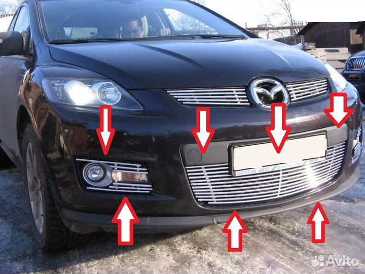 Накладки в передний бампер Mazda CX-7 2006+