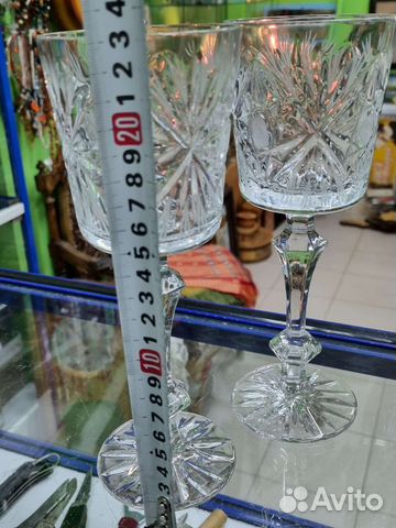 Хрустальные фужеры-кубки, СССР, высота 23 см